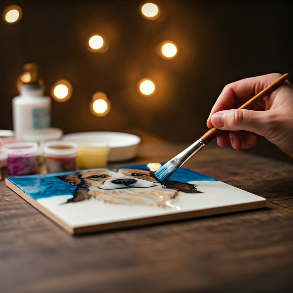 Artistilu - Personalized pet keepsakes handmade with love in London featuring custom pet portraits and resin-protected keychains